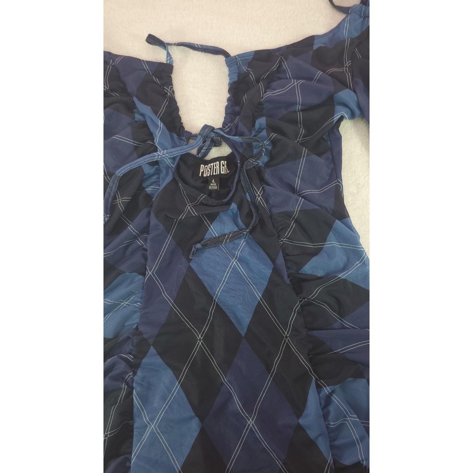 Poster Grl Dolls Kill Royal Learn The Ropes Argyle Pattern Mini Dress Size Large — image 5 of 8